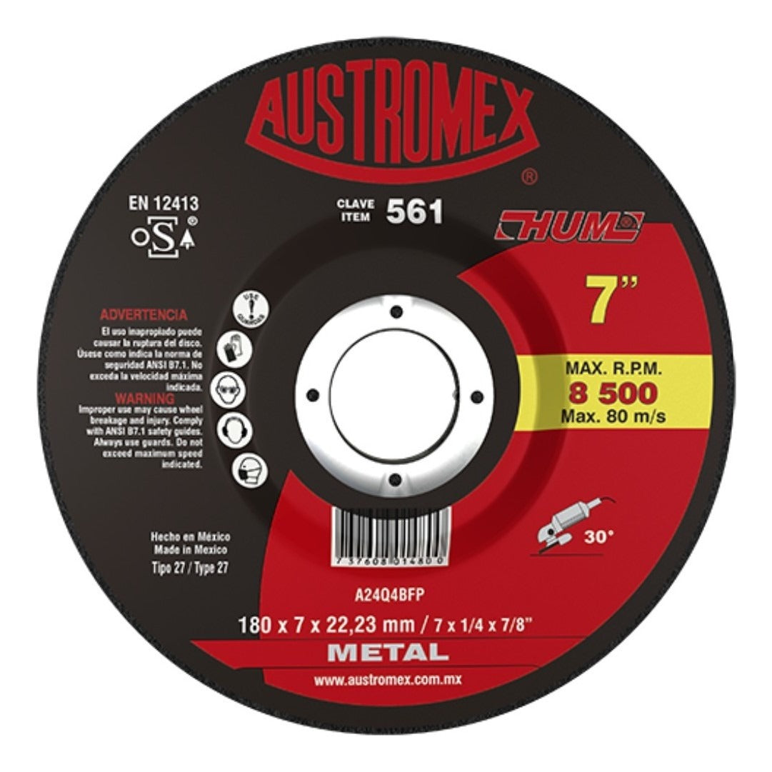 Disco Desbaste Metal 7 Aux561 Austromex Austromex Austrom