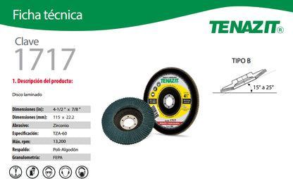 Disco Laminado De Zirconio Austromex Tenazit Aux1717